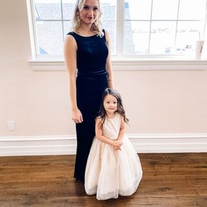 Bridesmaid Dress Black Velvet Prom Dress Long Boat Neck Sheath Party Dress